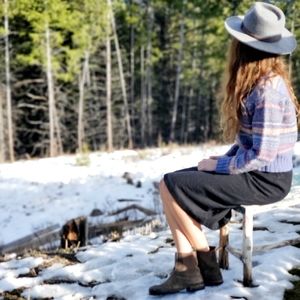 Vintage Black Wool Skirt
